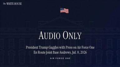 TWH280-President Trump Gaggles with Press on Air Force One En Route Joint Base Andrews Jul. 8 2026 - The White House