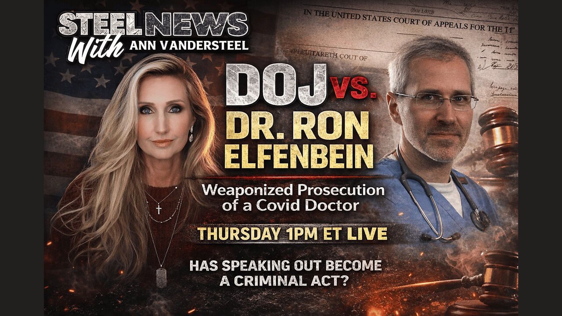 RN198-DOJ vs. A COVID Doctor - COVID Coding and the Court. Fraud Case or Chilling Precedent - Steel News With Ann Vandersteel