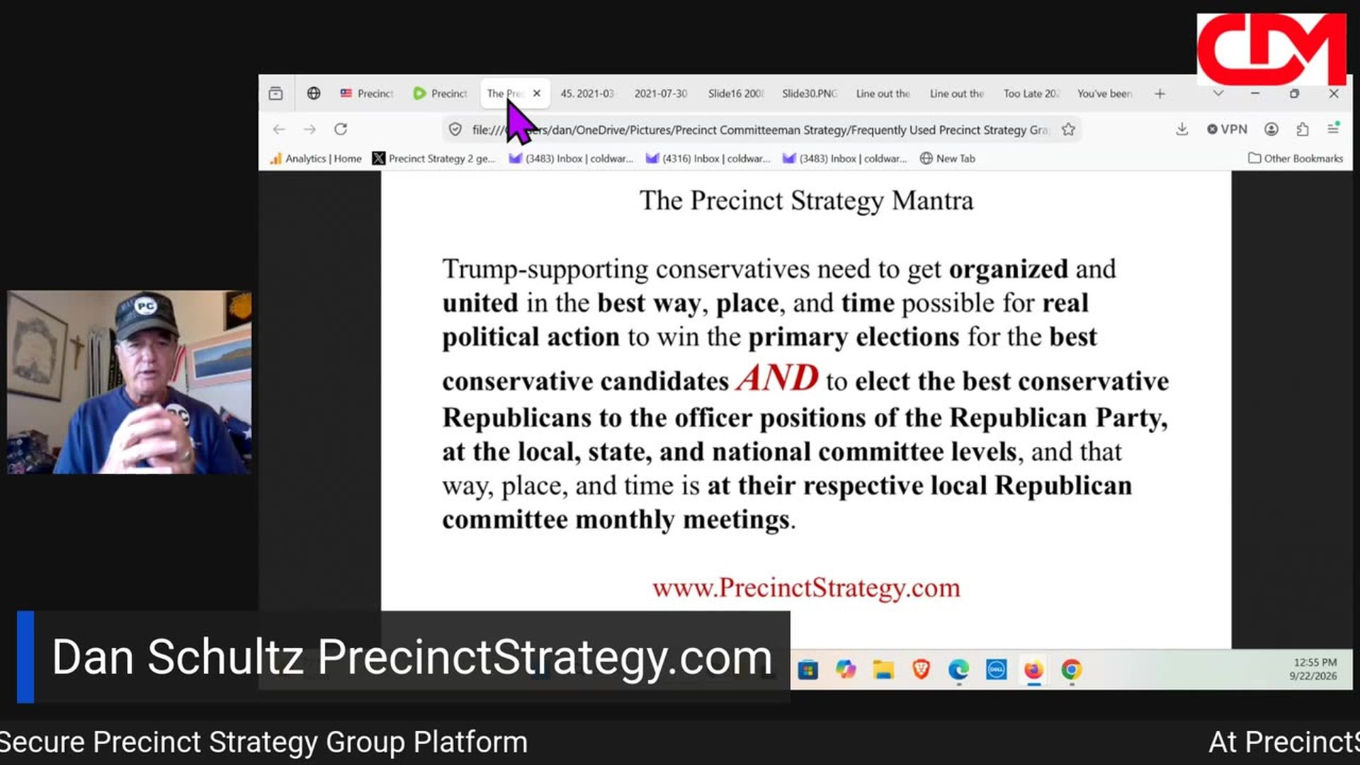 PSD45-Precinct Strategy What is easy How is hard Dan Schultz September 22 2026 - Precinct Strategy with Dan Schultz