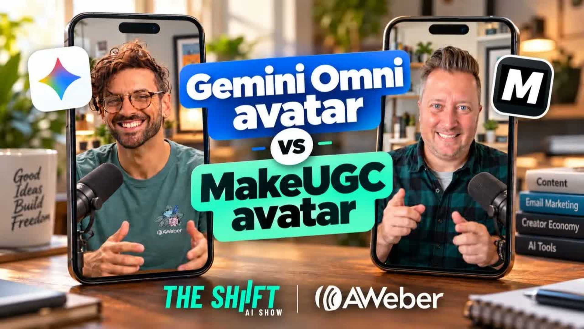 AIS49-Gemini Omni vs MakeUGC for AI UGC Ads The Shift AI Show EP47 - The Shift - AI Show - Powered by AWeber