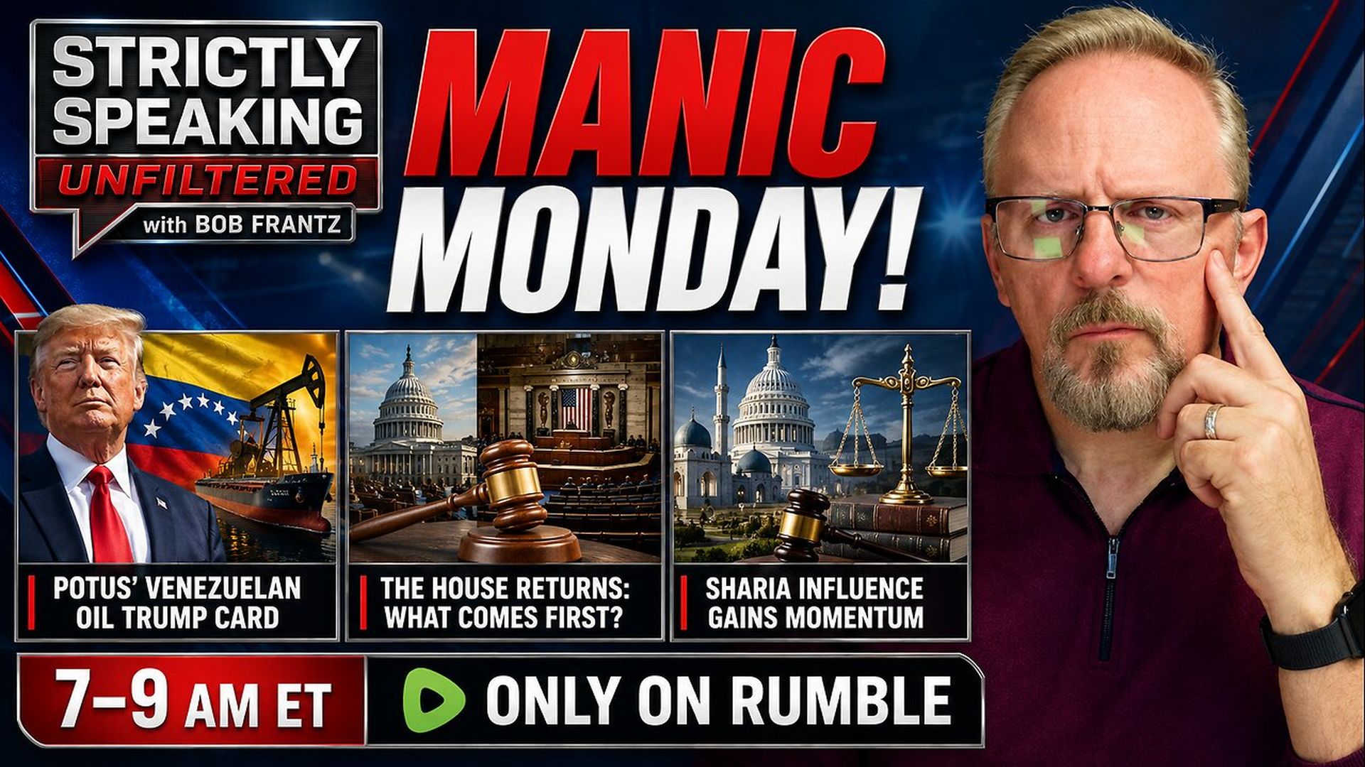 SSU74-And we are back LIVE Get set for a Manic Monday - Strictly Speaking Unfiltered with Bob Frantz