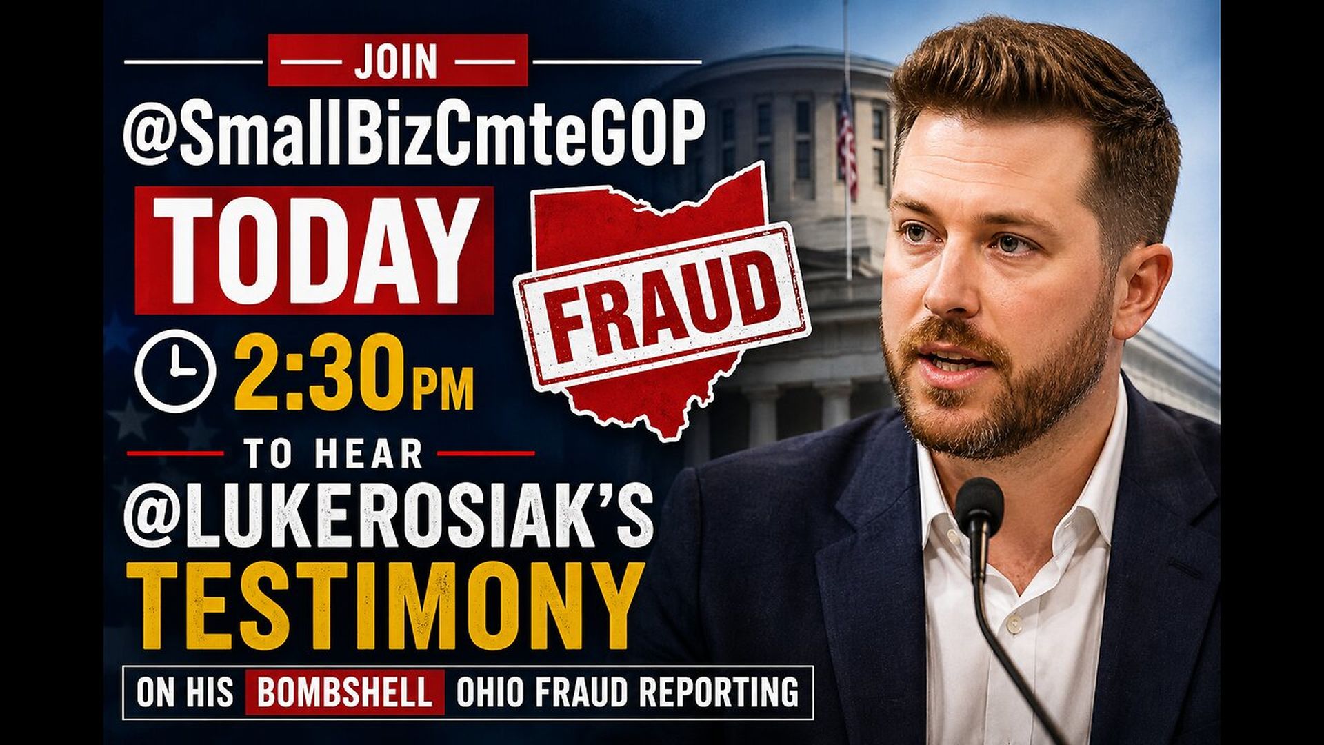 OPN30-TODAY at 2 30pm to hear Luke Rosiak s testimony on his bombshell Ohio fraud reporting. - Ohio Political News