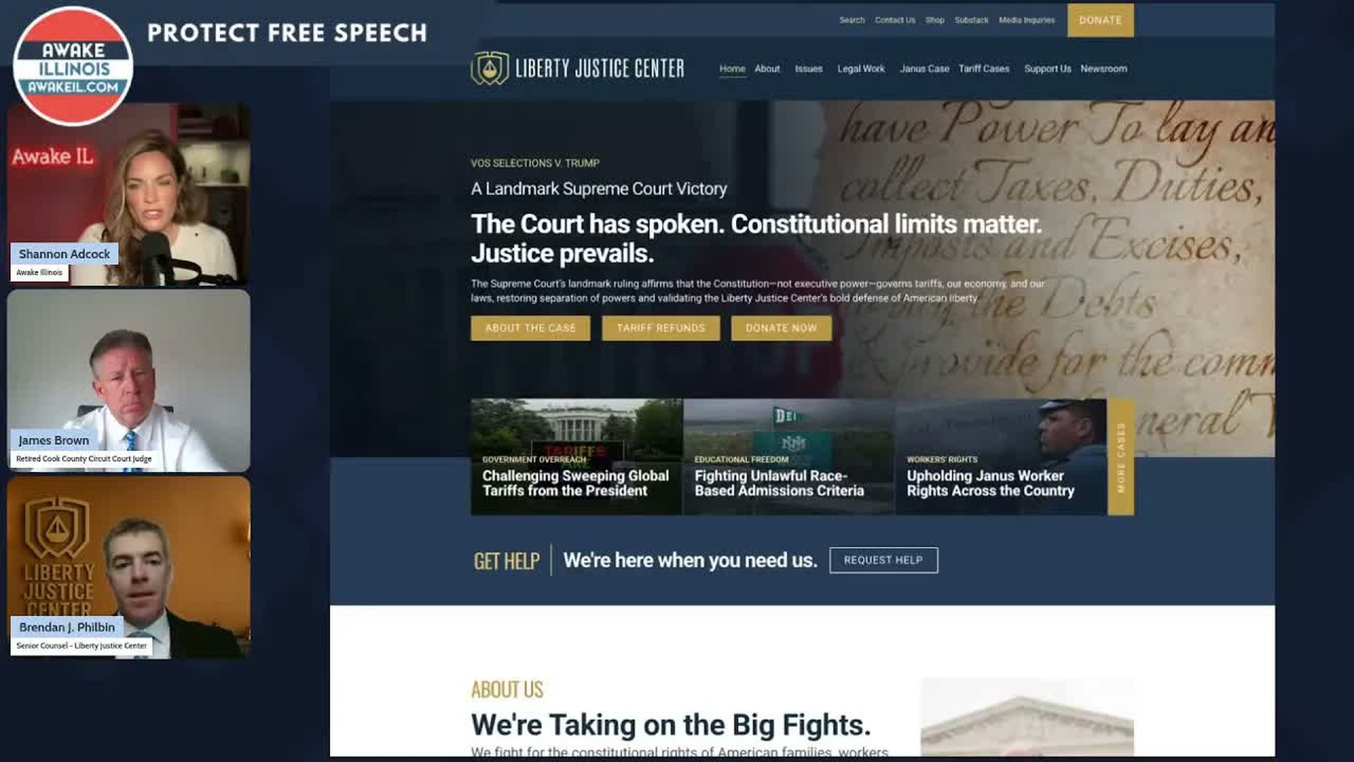 AI4-FREE SPEECH CASE IN ILLINOIS - Liberty Justice Center and Judge James Brown - Awake Illinois