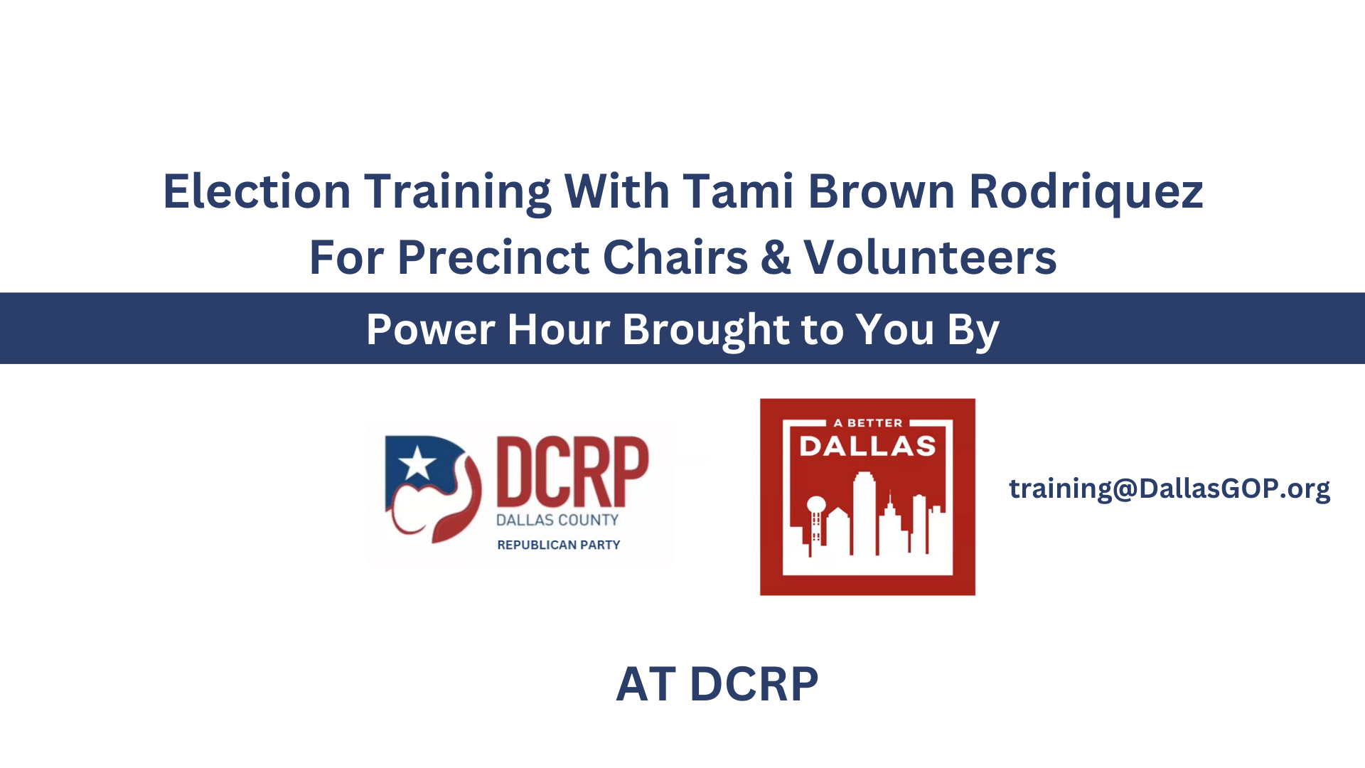 DCRP03 - Tami Brown Rodriquez at Dallas For in Person Precinct Chair Training