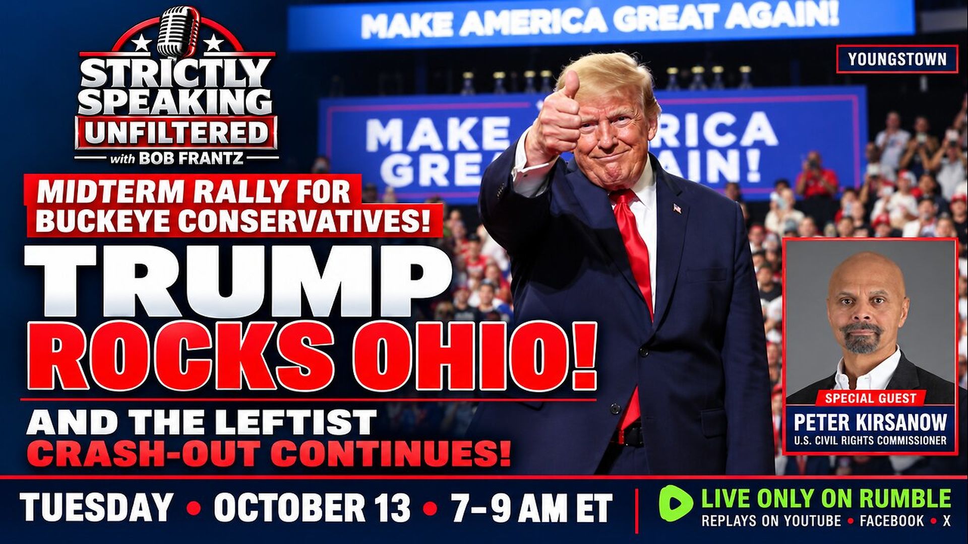 SSU105-Trump Rallies Conservatives in Y-Town - Strictly Speaking Unfiltered with Bob Frantz