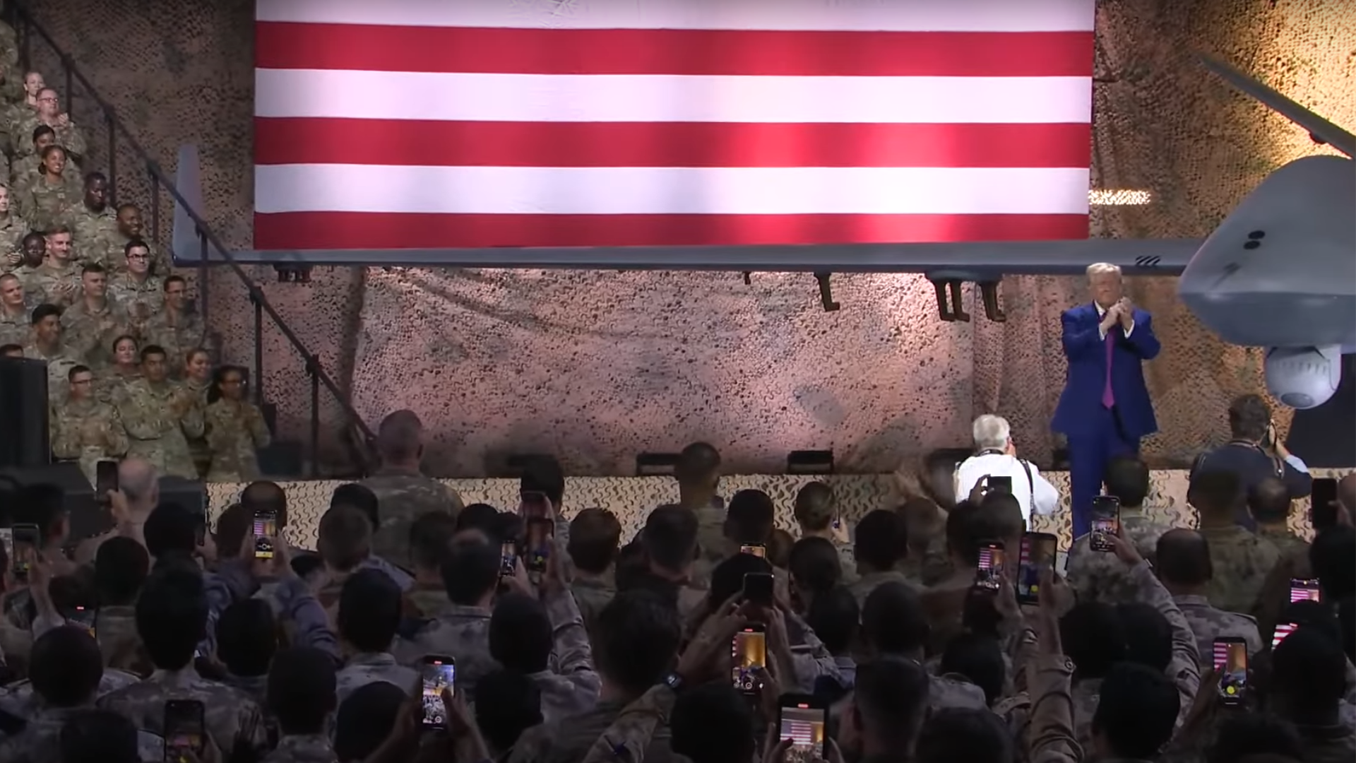  President Trump Delivers Remarks to Troops at Al Udeid Air Base, May 15, 2025
