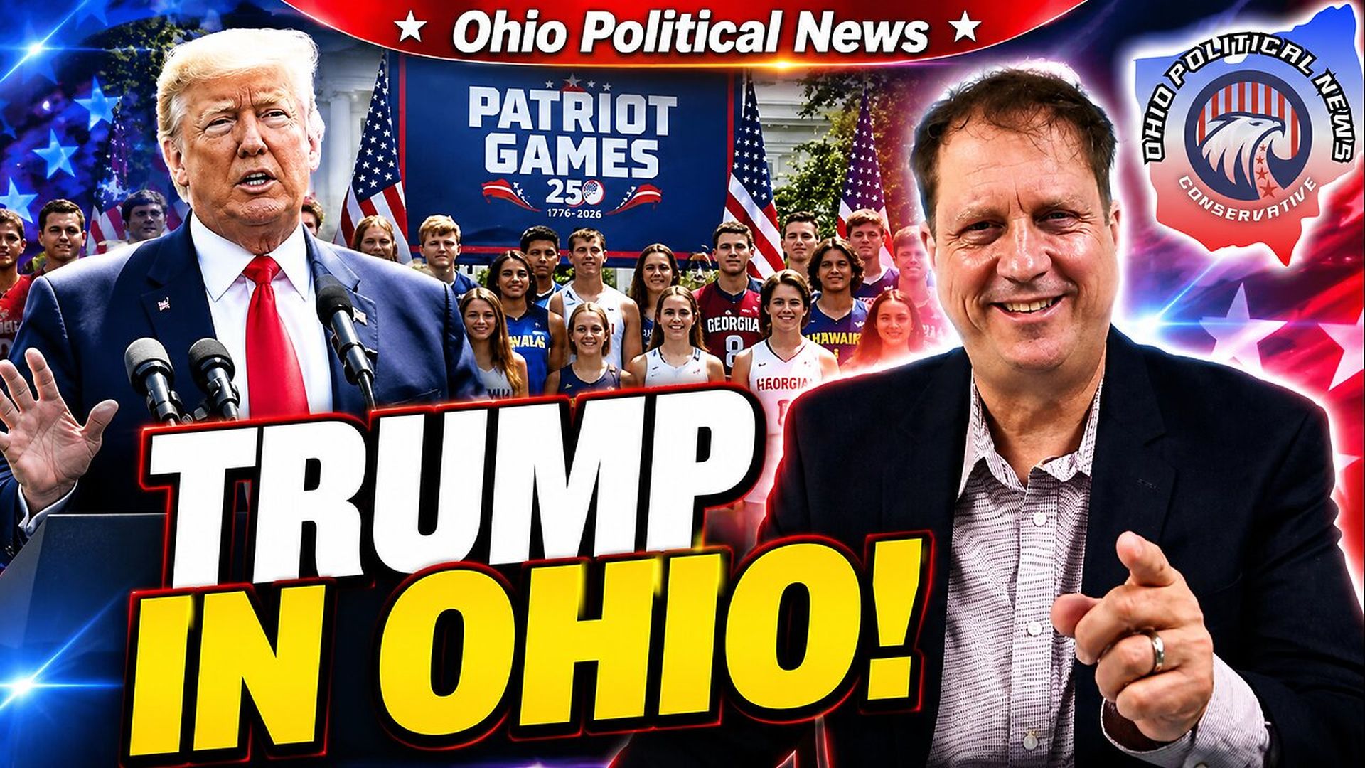 OPN91-Trump Attends 2026 Patriot Games Freedom 250th Finale in Geneva Ohio - Ohio Political News