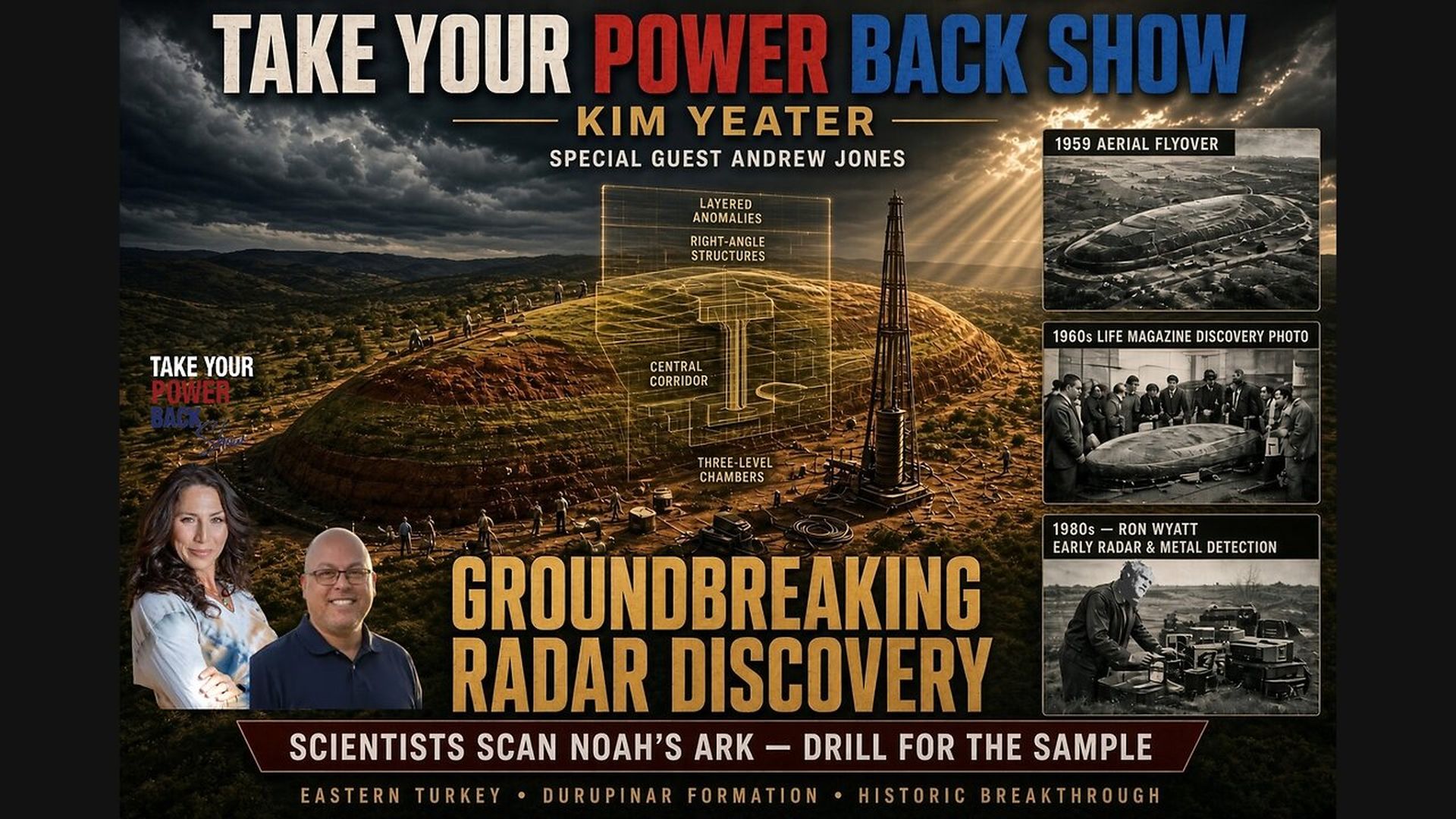 TYP7-NOT SOLID ROCK RADAR HITS NOAHS ARK SITE Andrew Jones Drills Durupınar Live on Take Your Power Back - Take Your Power Back With Kim Yeater