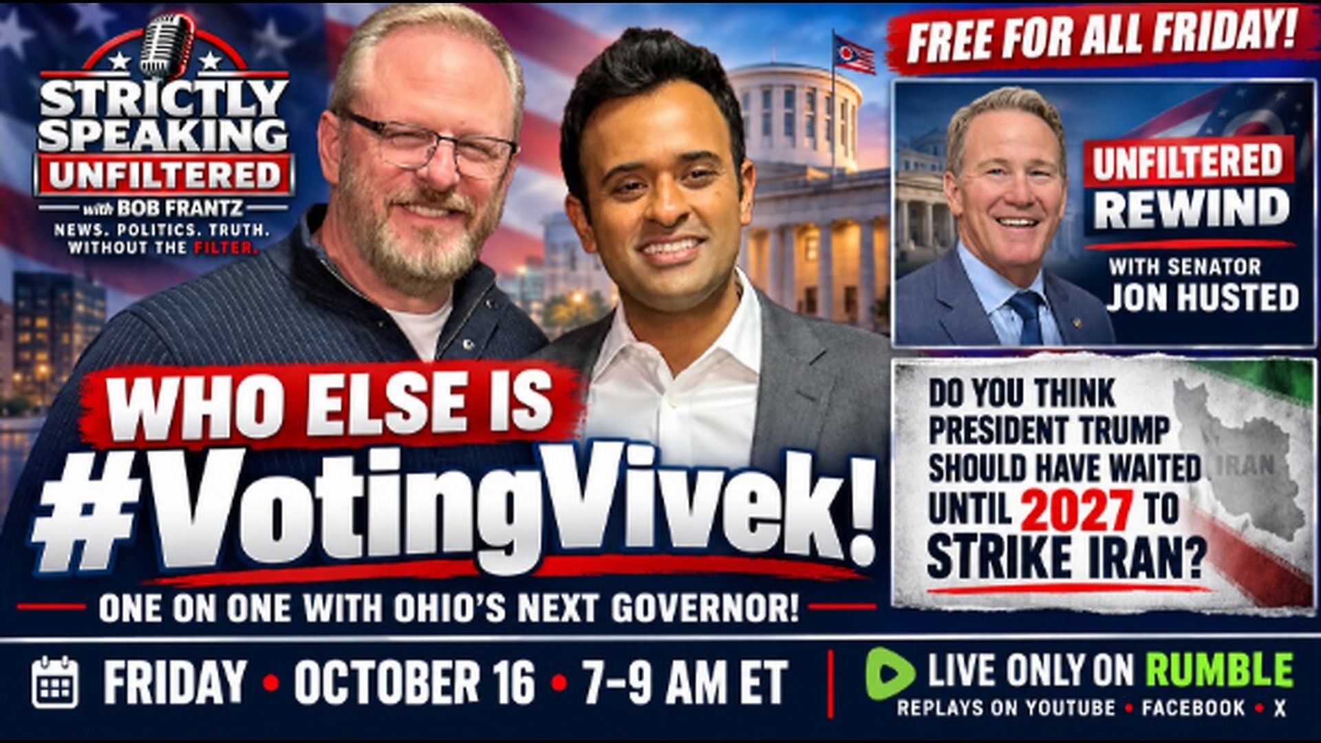 SSU108-Who else is VotingVivek One-on-One with Ohios next Governor - Strictly Speaking Unfiltered with Bob Frantz