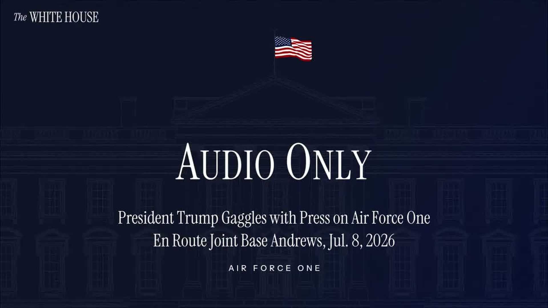 TWH280-President Trump Gaggles with Press on Air Force One En Route Joint Base Andrews Jul. 8 2026 - The White House