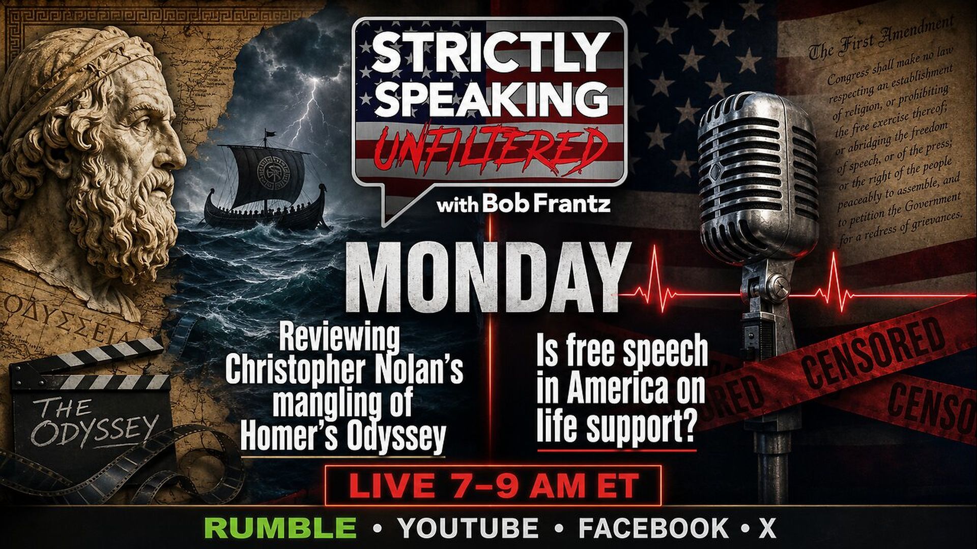 SSU46-Homer vs Nolan No contest And is American free speech on life support - Strictly Speaking Unfiltered with Bob Frantz
