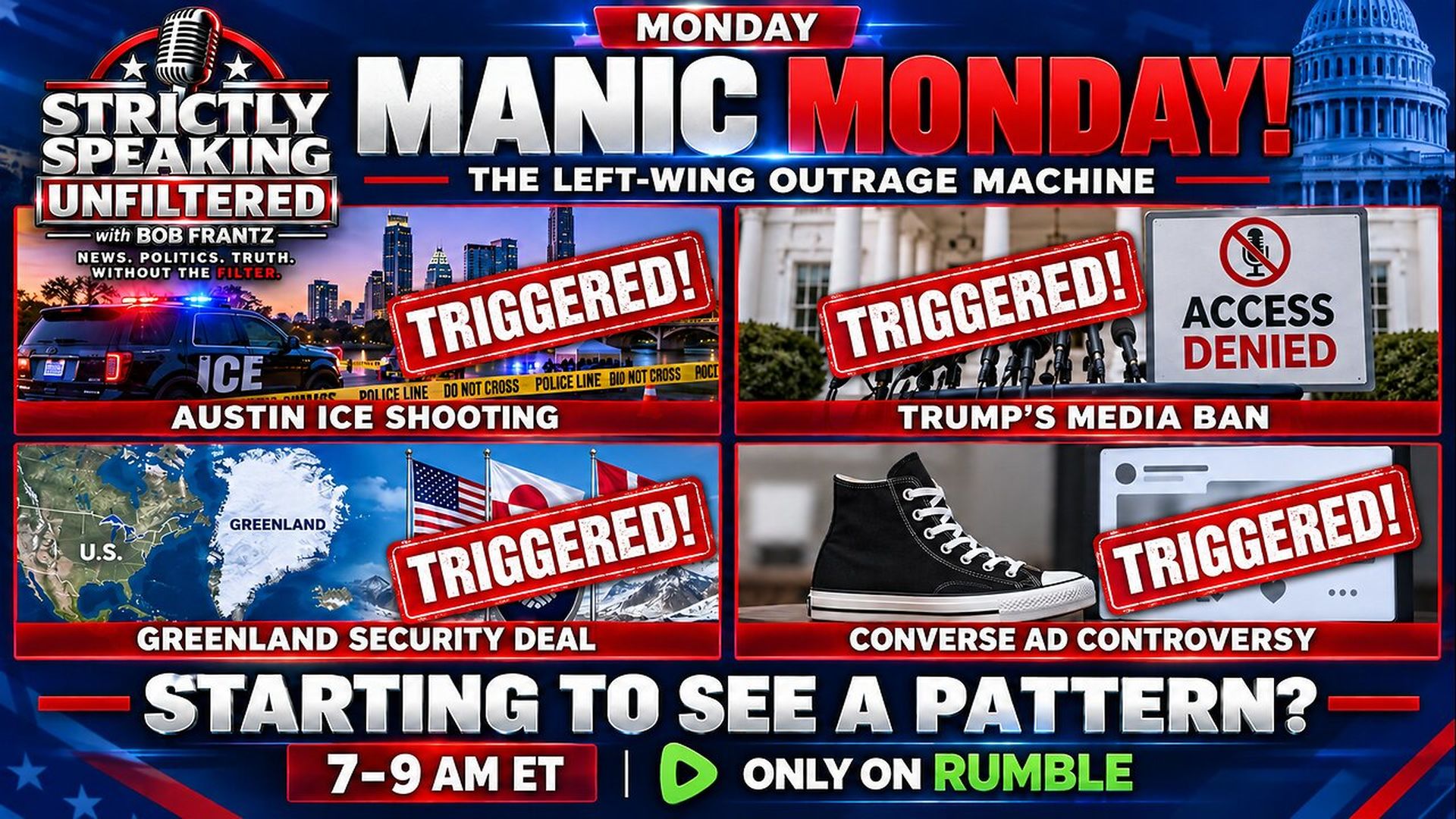 SSU89-Manic Monday The Democrats are triggered by EVERYTHING - Strictly Speaking Unfiltered with Bob Frantz