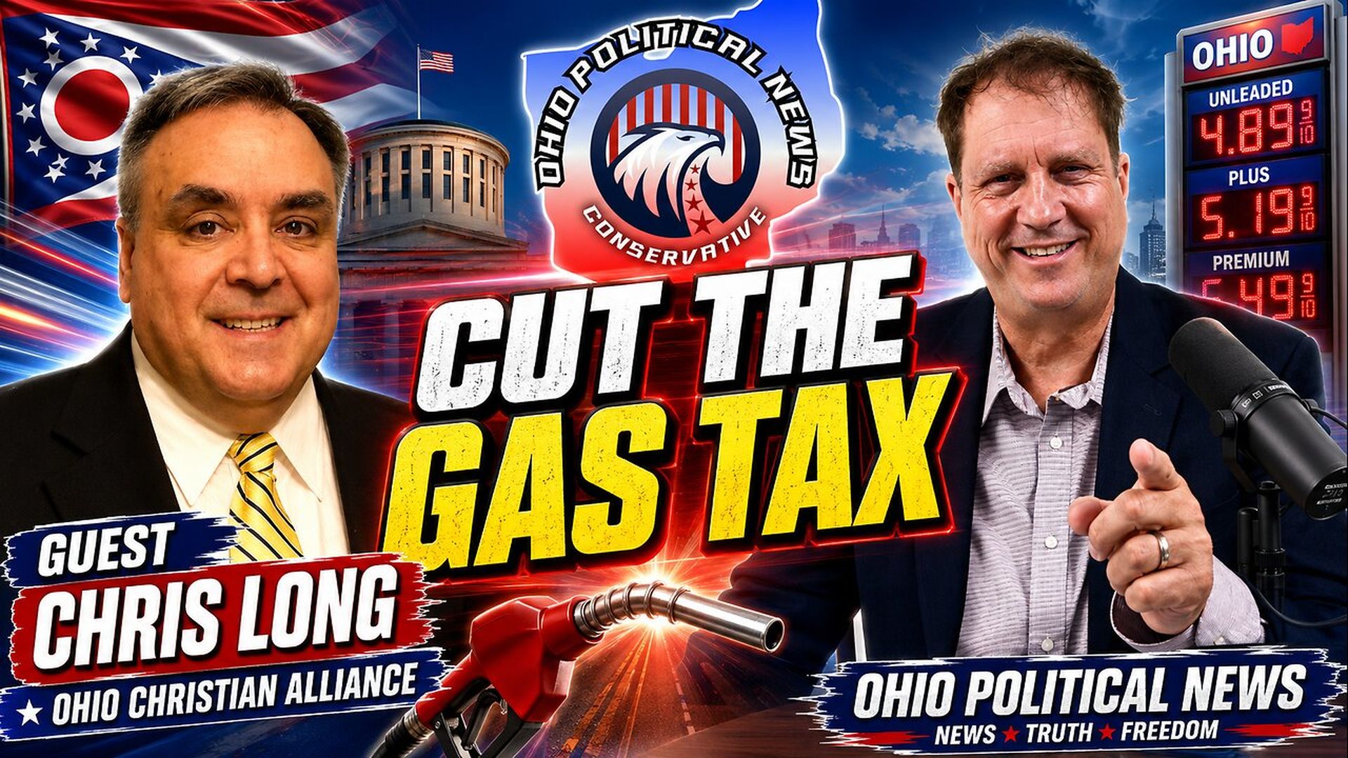 OPN68-Cut the Gas Tax Ohio Drivers Demand Relief Guest Chris Long - Ohio Political News