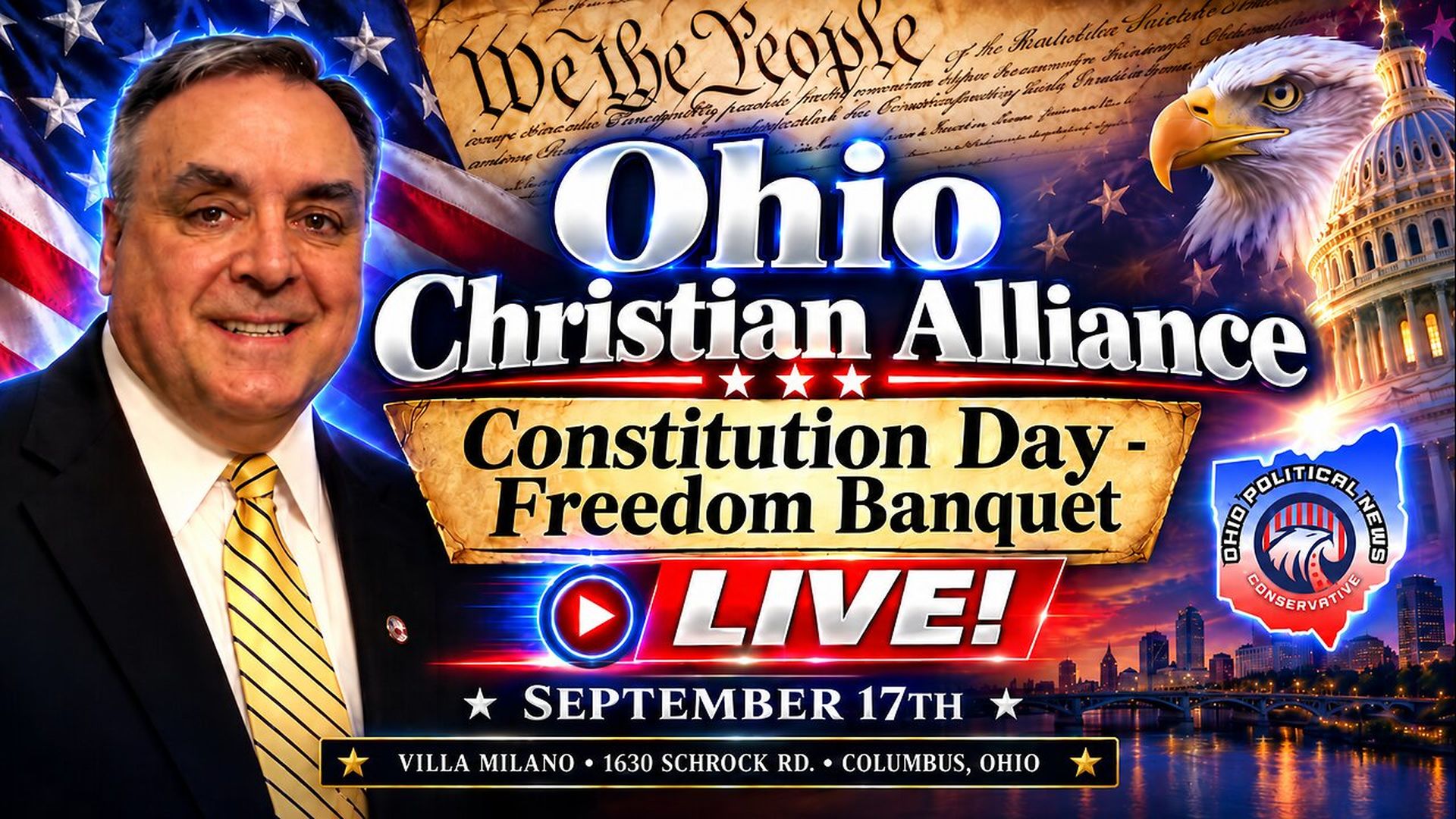 OPN109-LIVE Ohio Christian Alliance Constitution Day Freedom Banquet Election Rally 2026 - Ohio Political News