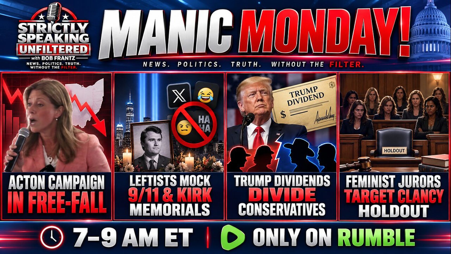 SSU84-MANIC MONDAY After a shameful 48 hours of leftist cruelty its time to fight back on ALL fronts - Strictly Speaking Unfiltered with Bob Frantz