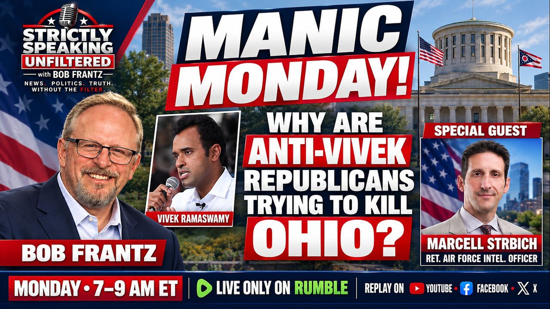 SSU94-Manic Monday How do we turn around anti-Vivek Republicans - Strictly Speaking Unfiltered with Bob Frantz