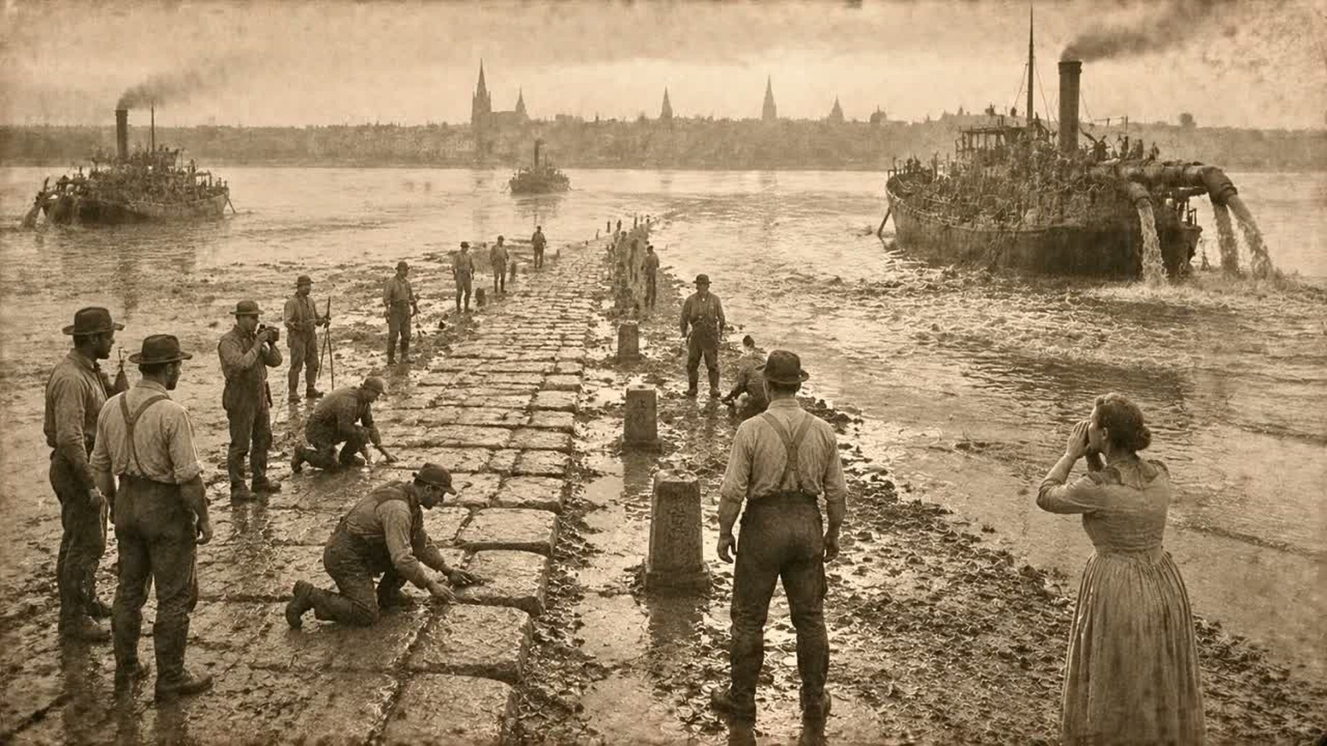 TBA26-Lake Pontchartrain Dropped 9 Feet in 1907 Revealing a Paved Road Army Corps Refilled in 48 Hours - The Buried Archive
