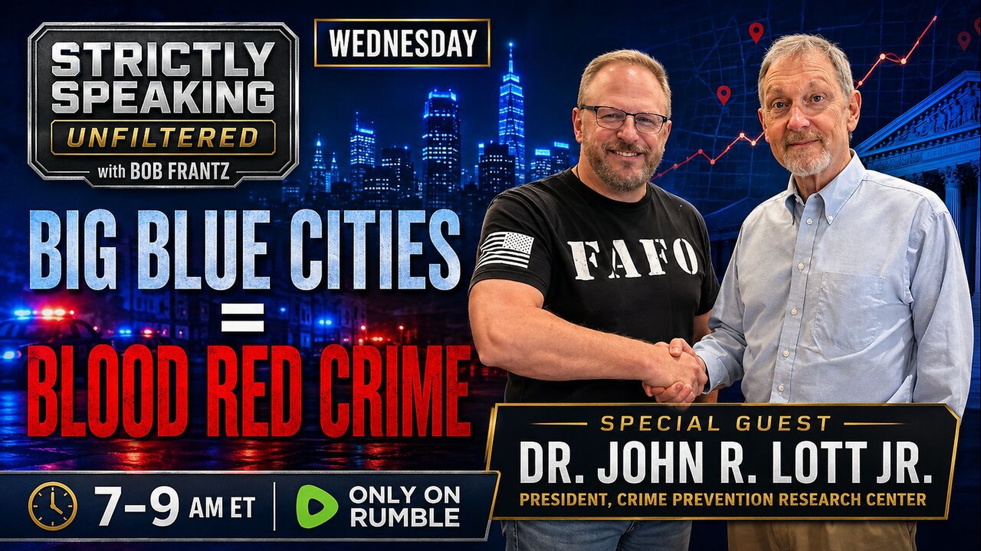 SSU76-Big Blue City Violence in Focus Dr John R Lott joins the show - Strictly Speaking Unfiltered with Bob Frantz