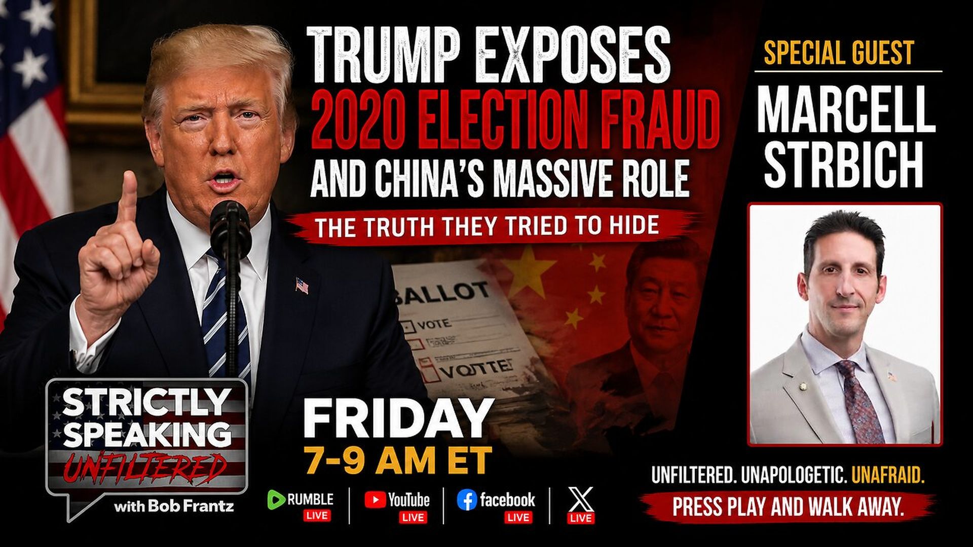 SSU40-Trump goes Prime Time to expose massive election fraud push for SAVE America Act - Strictly Speaking Unfiltered with Bob Frantz