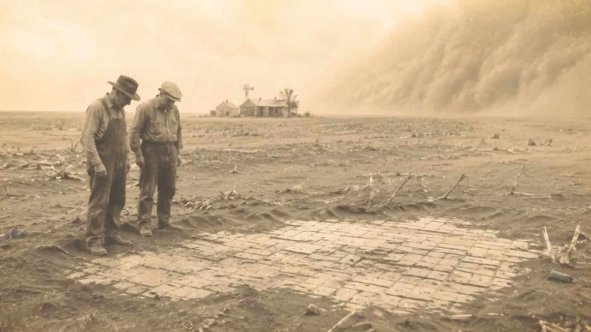 TBA50-A Dust Storm Stripped a Kansas Field in 1935 The Tile Floor Beneath Was Swept Clean by the Wind - The Buried Archive