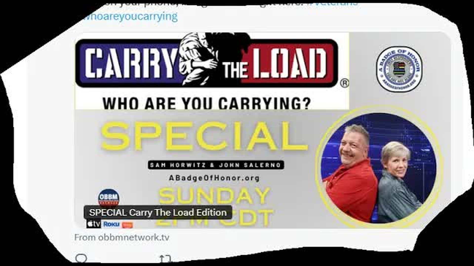 BOH177-Bringing Back The True Meaning of Memorial Day at Carry The Load - A Badge of Honor TV
