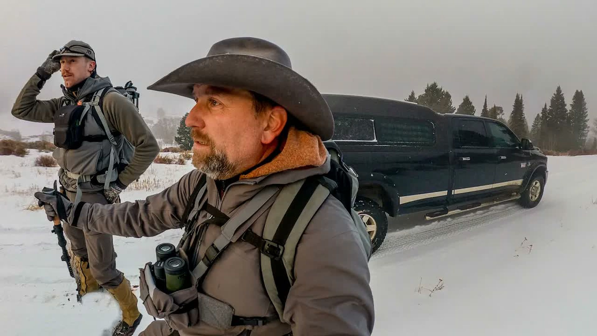 HLS18-Winter Truck Camping in a Wind Storm WOLF HUNTING - High Lonesome Society - Trinity Vandenacre